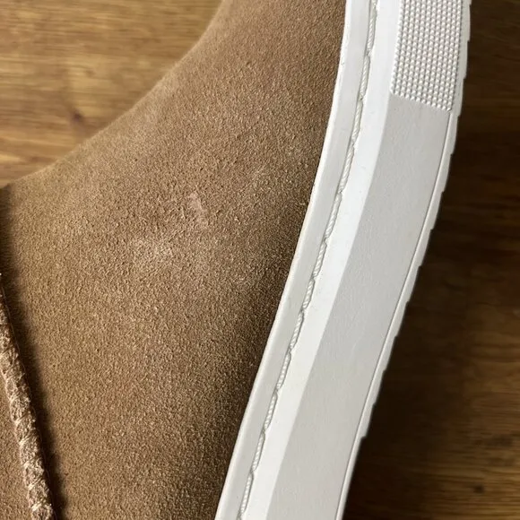 UGG ALAMEDA MINI CHESTNUT SUEDE SHEARLING ANKLE WOMEN'S BOOTS SIZE US 9.5