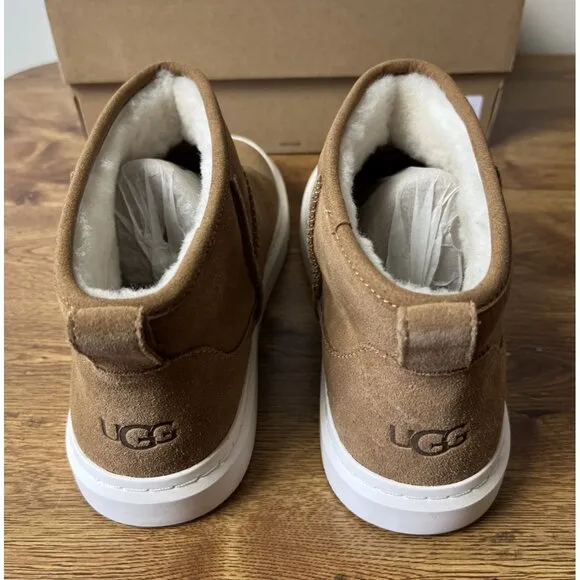 UGG ALAMEDA MINI CHESTNUT SUEDE SHEARLING ANKLE WOMEN'S BOOTS SIZE US 9.5