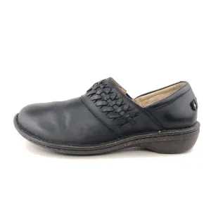 UGG Anila Black Leather Slip on Winter Clog Shoes 8