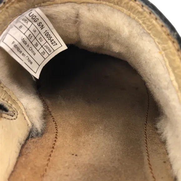 UGG Anila Black Leather Slip on Winter Clog Shoes 8