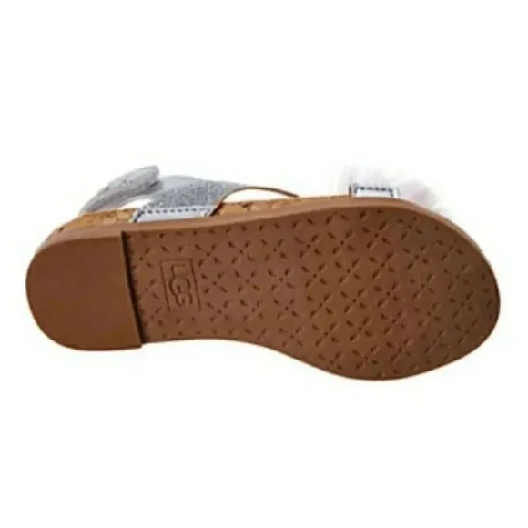 UGG Australia Girls 3 Fonda Sandals Girls 3 Pom-pom Glitter Open-toe Kids Shoes