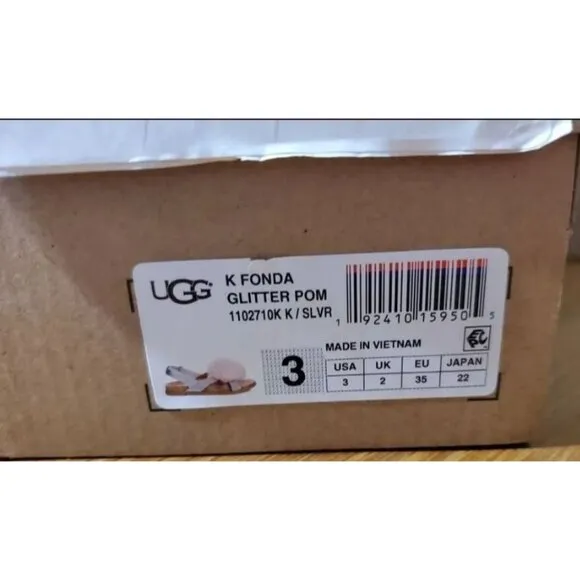 UGG Australia Girls 3 Fonda Sandals Girls 3 Pom-pom Glitter Open-toe Kids Shoes