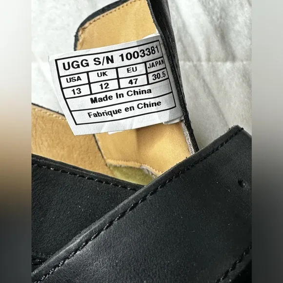 UGG Australia Graham Black Leather Monk Strap Boots