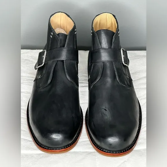 UGG Australia Graham Black Leather Monk Strap Boots