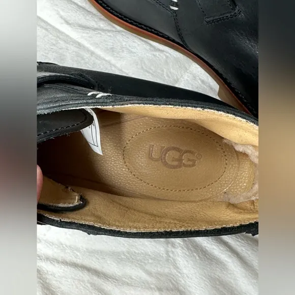 UGG Australia Graham Black Leather Monk Strap Boots