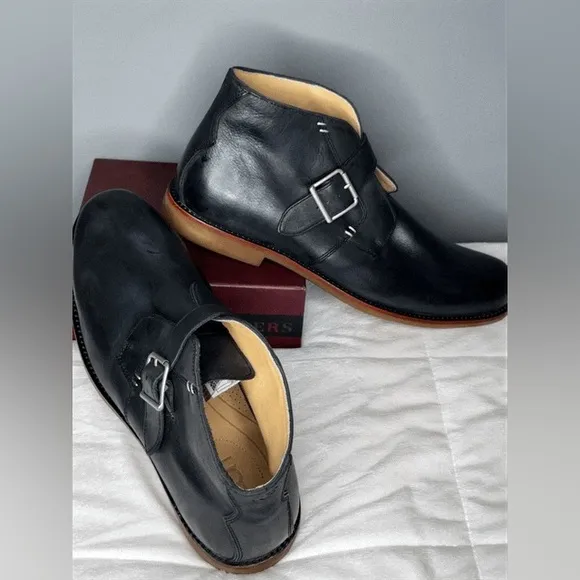 UGG Australia Graham Black Leather Monk Strap Boots