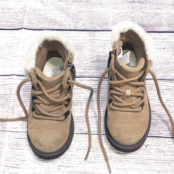 Ugg Australia Kids Tan Azell Hiker Suede Ankle Winter Boots shoes Size 11Toddler