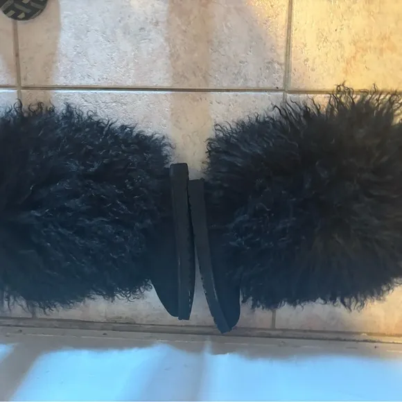 Ugg Australia Sheepskin Mongolian calf Tall Cuff Boots fur flats feather shoes
