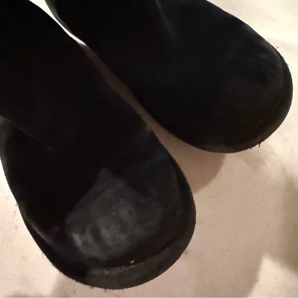 Ugg Australia Sunset Suede Sheepskin Lined Pull On Boots Black Size 7
