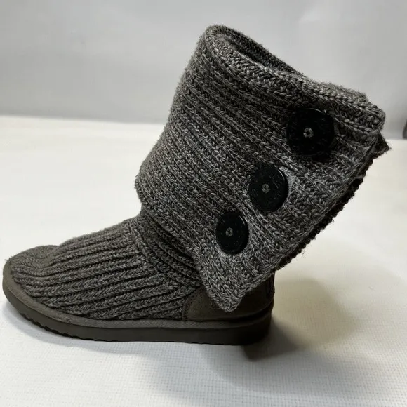 UGG AUSTRALIA WOMEN'S CARDY SWEATER STYLE KNIT MID CALF BOOTS IN GRAY 8 M $150