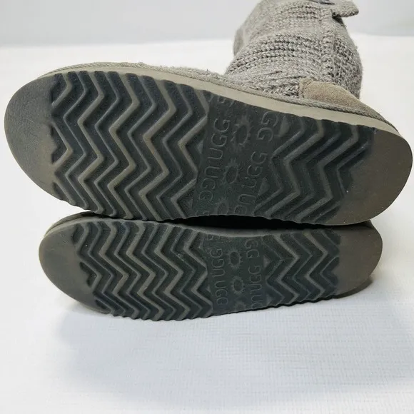 UGG AUSTRALIA WOMEN'S CARDY SWEATER STYLE KNIT MID CALF BOOTS IN GRAY 8 M $150