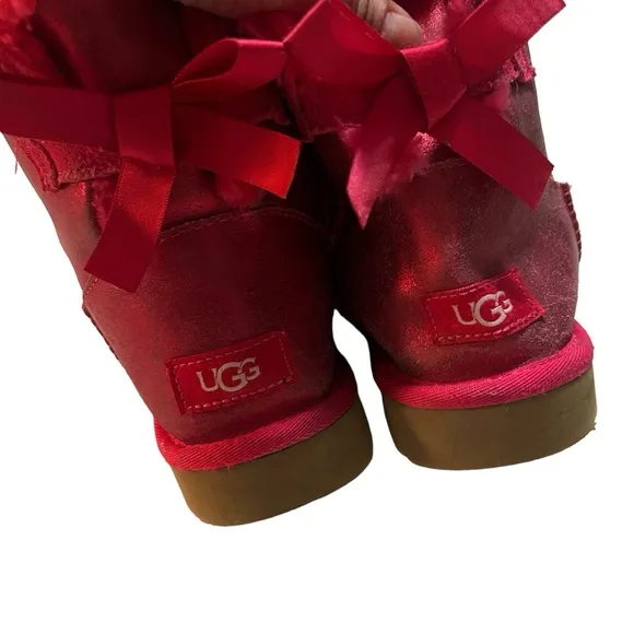 UGG Bailey Bow Glisten Pink Boots