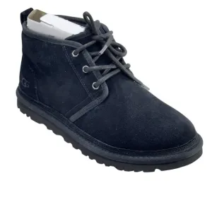 UGG Black Suede Neumel Mens Lace-Up Ankle Boots Plush Lining Size 9