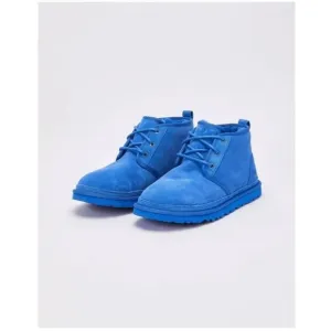 Ugg Boys Blue Suede &amp; Sheepskin Neumel Boots Size 3 Made In Vietnam