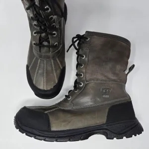 UGG BUTTE COLD WEATHER WATERPROOF MID BOOTS BROWN GRAY SHEARLING MENS SIZE 8.5