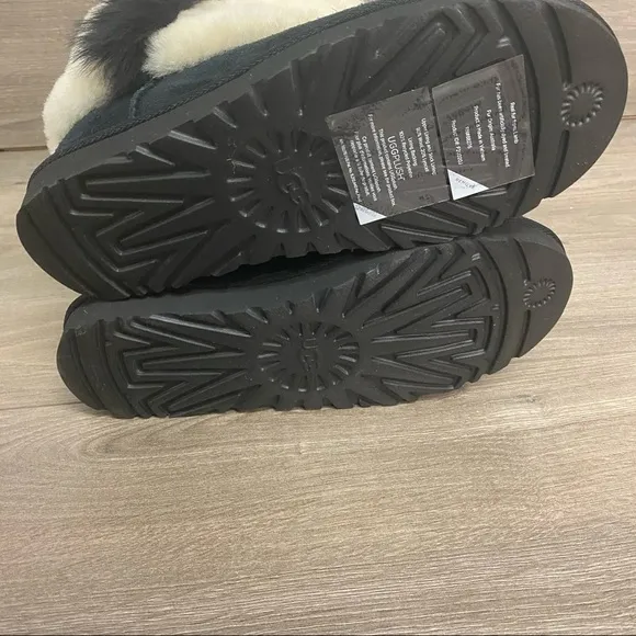 UGG | Classic Mini Wisp Black White Boots NEW IN BOX Size 7