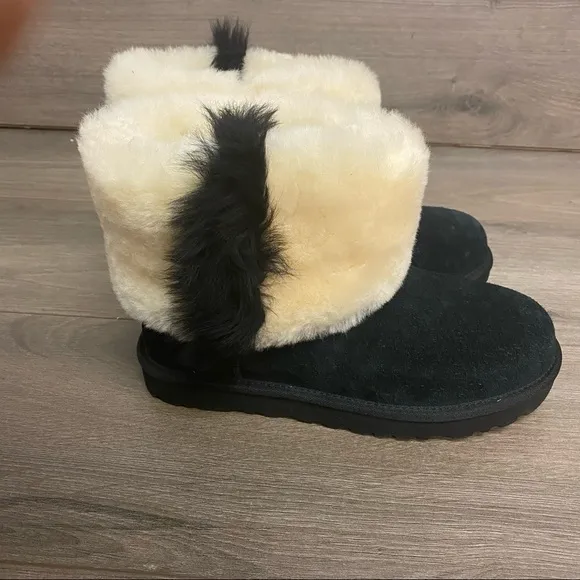 UGG | Classic Mini Wisp Black White Boots NEW IN BOX Size 7
