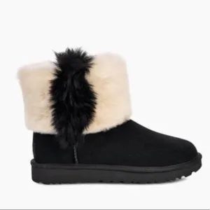UGG | Classic Mini Wisp Black White Boots NEW IN BOX Size 7