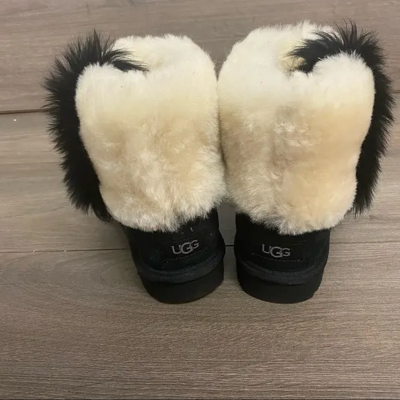 UGG | Classic Mini Wisp Black White Boots NEW IN BOX Size 7