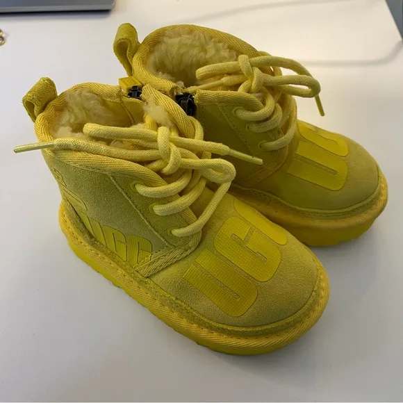 UGG Classic Toddler Neumel II Suede Boots Samba Yellow Winter Wool Chukka Kids 7