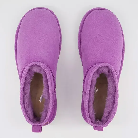 UGG Classic Ultra Mini Magnolia Pink Fur Boots Womens Size US 6 EU 37 NIB NEW
