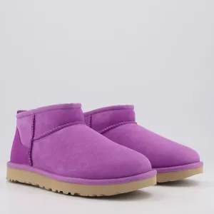 UGG Classic Ultra Mini Magnolia Pink Fur Boots Womens Size US 6 EU 37 NIB NEW