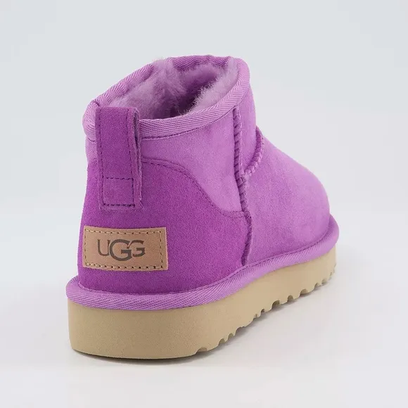 UGG Classic Ultra Mini Magnolia Pink Fur Boots Womens Size US 6 EU 37 NIB NEW