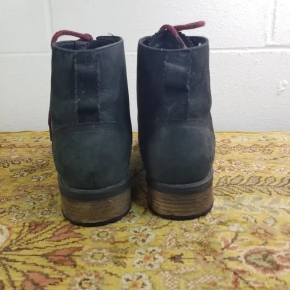 Ugg Denhali black nubuck shearling lace up hiking boots