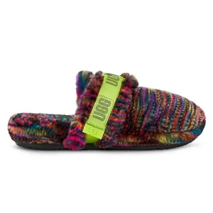 UGG Fluff It Faux Fur sandals rainbow multi color Slides cy