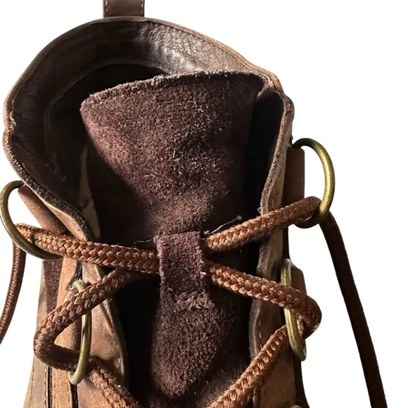 UGG HEATHER BROWN COCONUT SHELL LEATHER ANKLE BOOTS SIZE 9.5