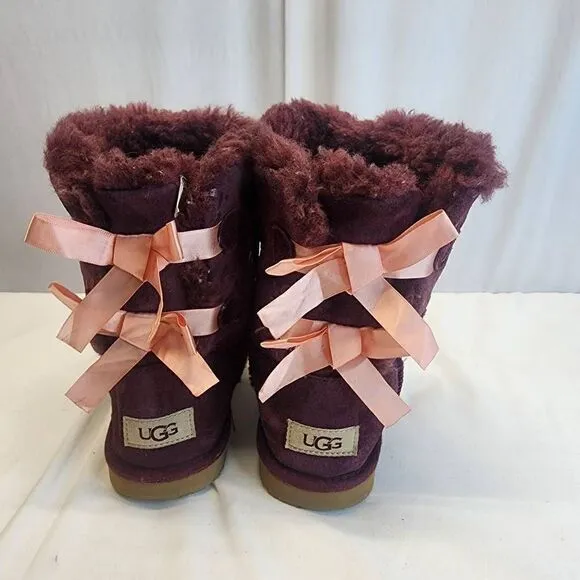 UGG Junior Bailey Bow Moon And Stars Boots Wild Grape Size 4