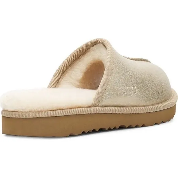 UGG Keegan Metallic Faux Fur Lined Slipper Shoes Big Kid Size 1M NWT AUTHENTIC