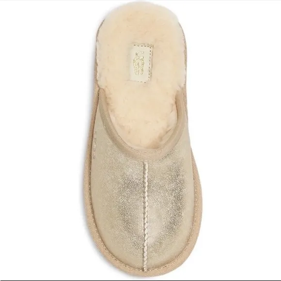 UGG Keegan Metallic Faux Fur Lined Slipper Shoes Little Big Kid Sz NWT ATHLETIC