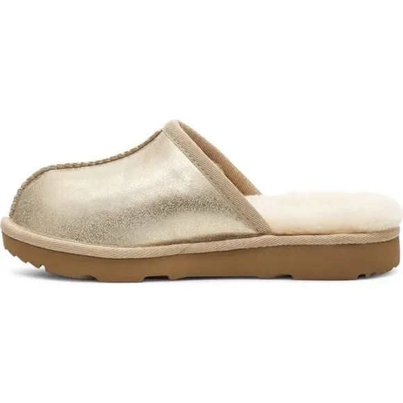 UGG Keegan Metallic UGGplush Faux Fur Lined Slipper Shoes Big Kid 2M AUTHENTIC