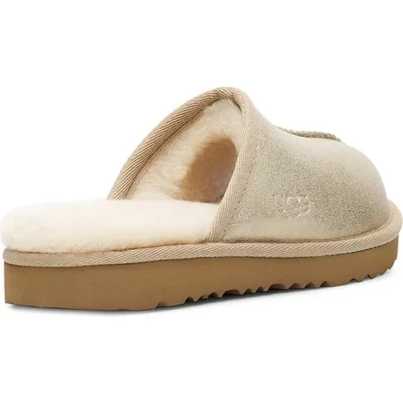 UGG Keegan Metallic UGGplush Faux Fur Lined Slipper Shoes Big Kid 2M AUTHENTIC