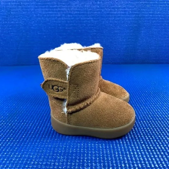 UGG KEELAN Kids-Baby Girls Size 0/1 (0-12 Months)Chestnut Brown Fur Boots Shoes
