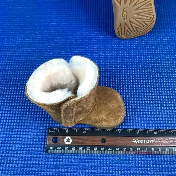 UGG KEELAN Kids-Baby Girls Size 0/1 (0-12 Months)Chestnut Brown Fur Boots Shoes