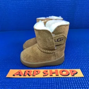 UGG KEELAN Kids-Baby Girls Size 0/1 (0-12 Months)Chestnut Brown Fur Boots Shoes