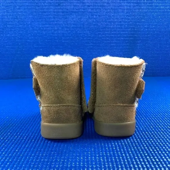 UGG KEELAN Kids-Baby Girls Size 0/1 (0-12 Months)Chestnut Brown Fur Boots Shoes