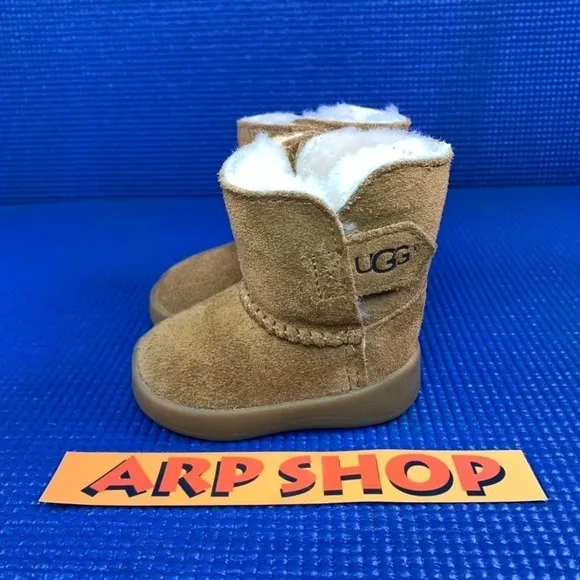 UGG KEELAN Kids-Baby Girls Size 0/1 (0-12 Months)Chestnut Brown Fur Boots Shoes