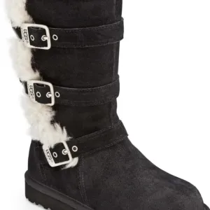 UGG kid's Maddie black buckle boots Size 1 GUC