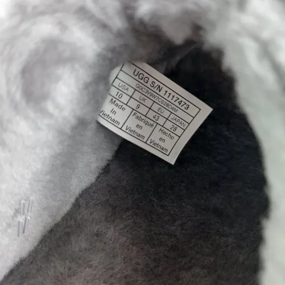 UGG Men's Gray Fluff You Slipper Sandal Slides Men's Size 10 Shoes