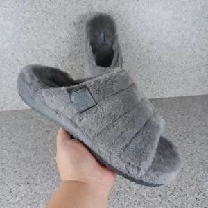 UGG Men's Gray Fluff You Slipper Sandal Slides Men's Size 10 Shoes