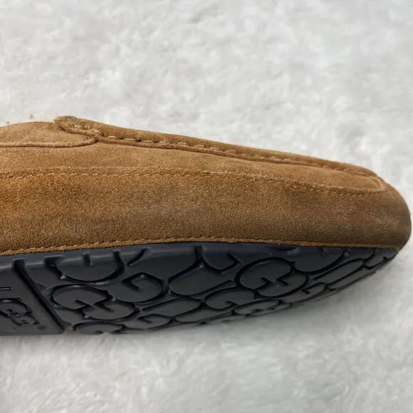 UGG Men's Tan Chestnut Ascot Suede Fur Slippers Shoes Size 12