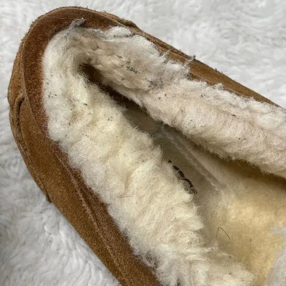 UGG Men's Tan Chestnut Ascot Suede Fur Slippers Shoes Size 12