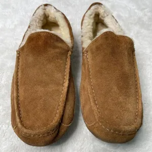 UGG Men's Tan Chestnut Ascot Suede Fur Slippers Shoes Size 12