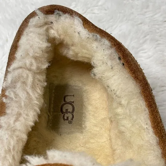 UGG Men's Tan Chestnut Ascot Suede Fur Slippers Shoes Size 12
