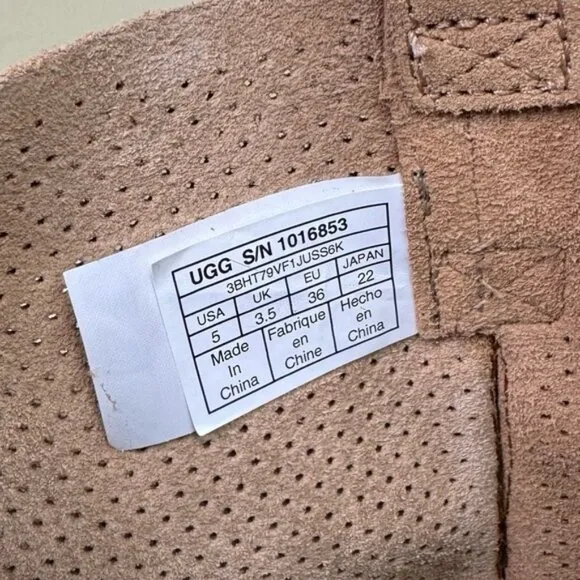 UGG NEW Classic Unlined Perforated Leather Tall Boots Suede Lightweight Neutral