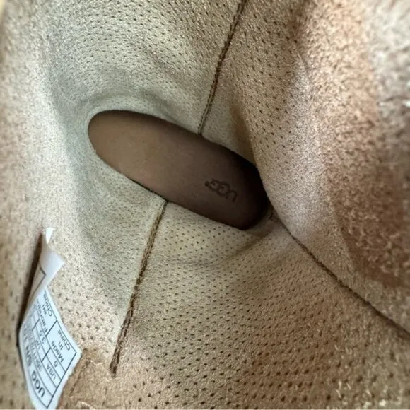 UGG NEW Classic Unlined Perforated Leather Tall Boots Suede Lightweight Neutral