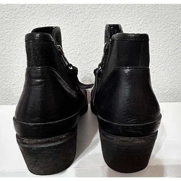 UGG Penelope Ankle Boots Black Suede Leather Size 8 Bootie Sherpa Lined